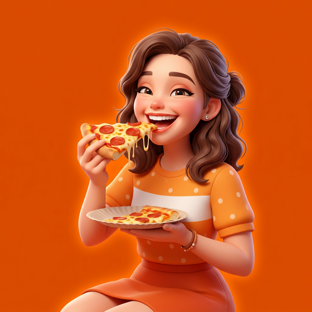 Eating Pizza